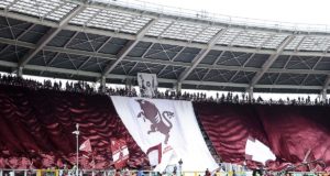 Serie A stadium turnout. The matches played at 12:30 and 6 pm are a success Choreography Torino fans Turin 26-04-2015 Serie A Torino - Juventus Photo: Image Sport / Insidefoto